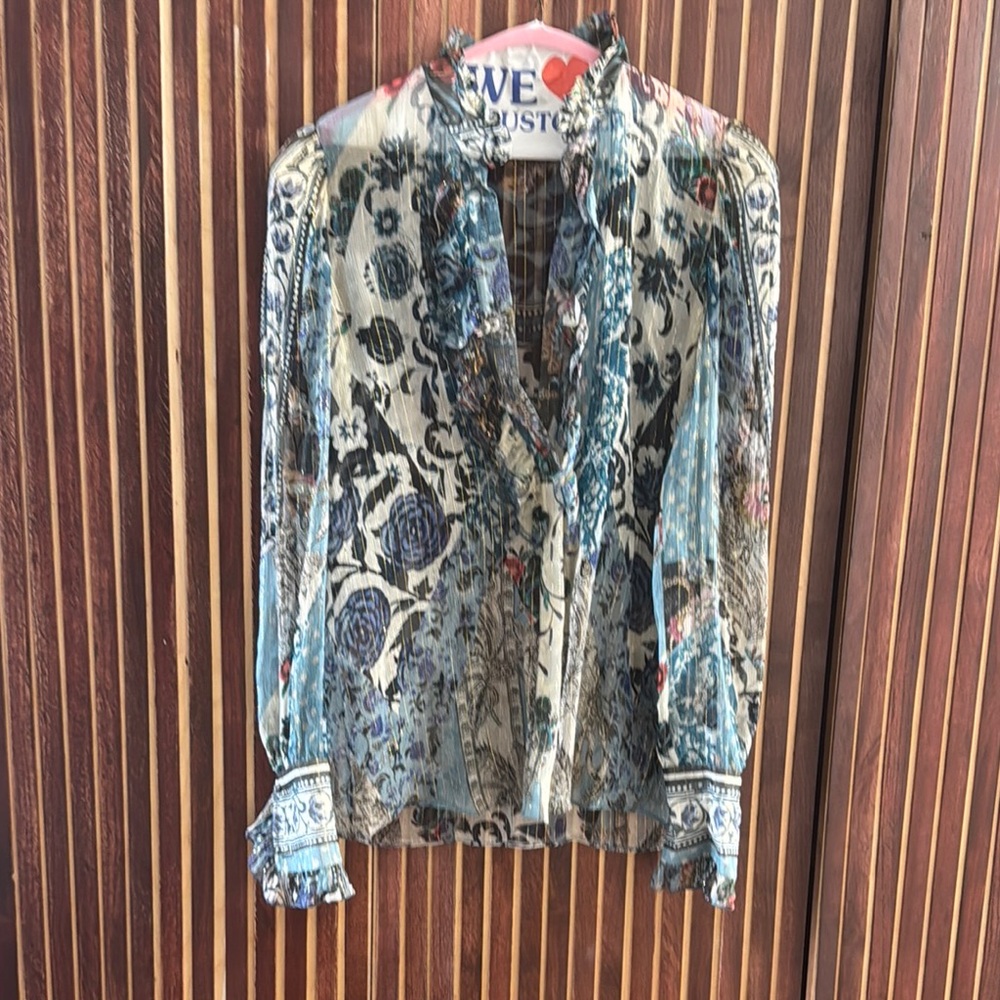 Floral Blue Blouse by Cavalli